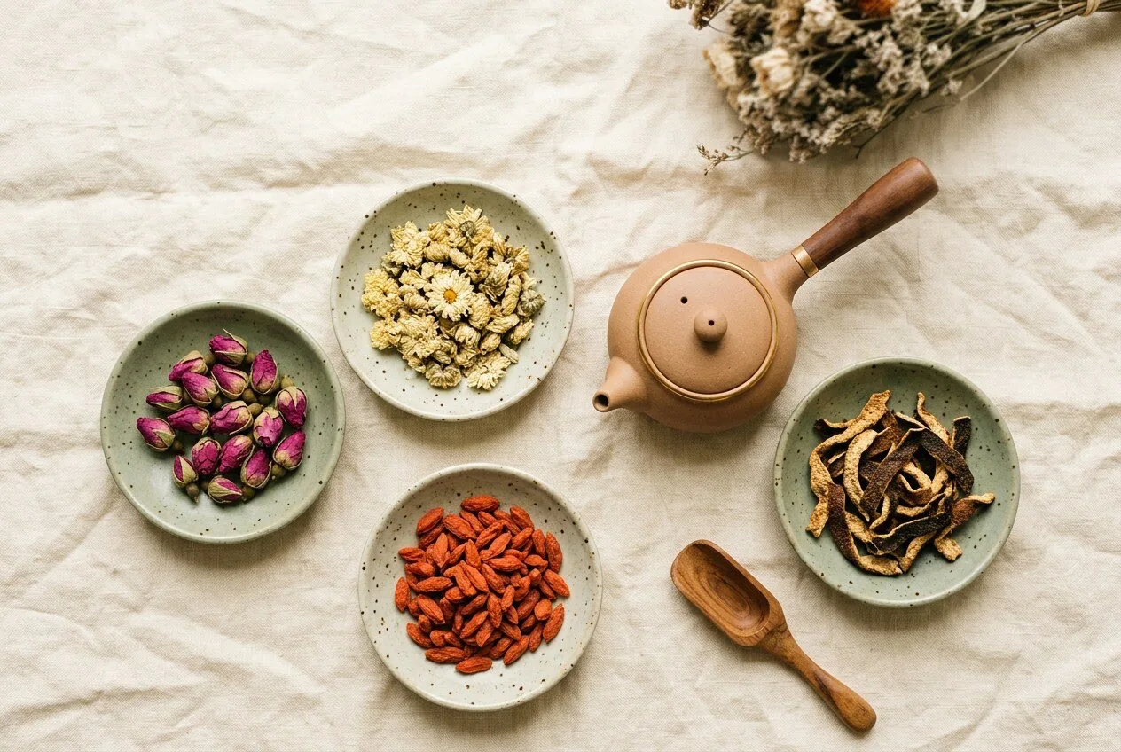 草本茶与日常茶饮主题示意图,不代表特定产品配方